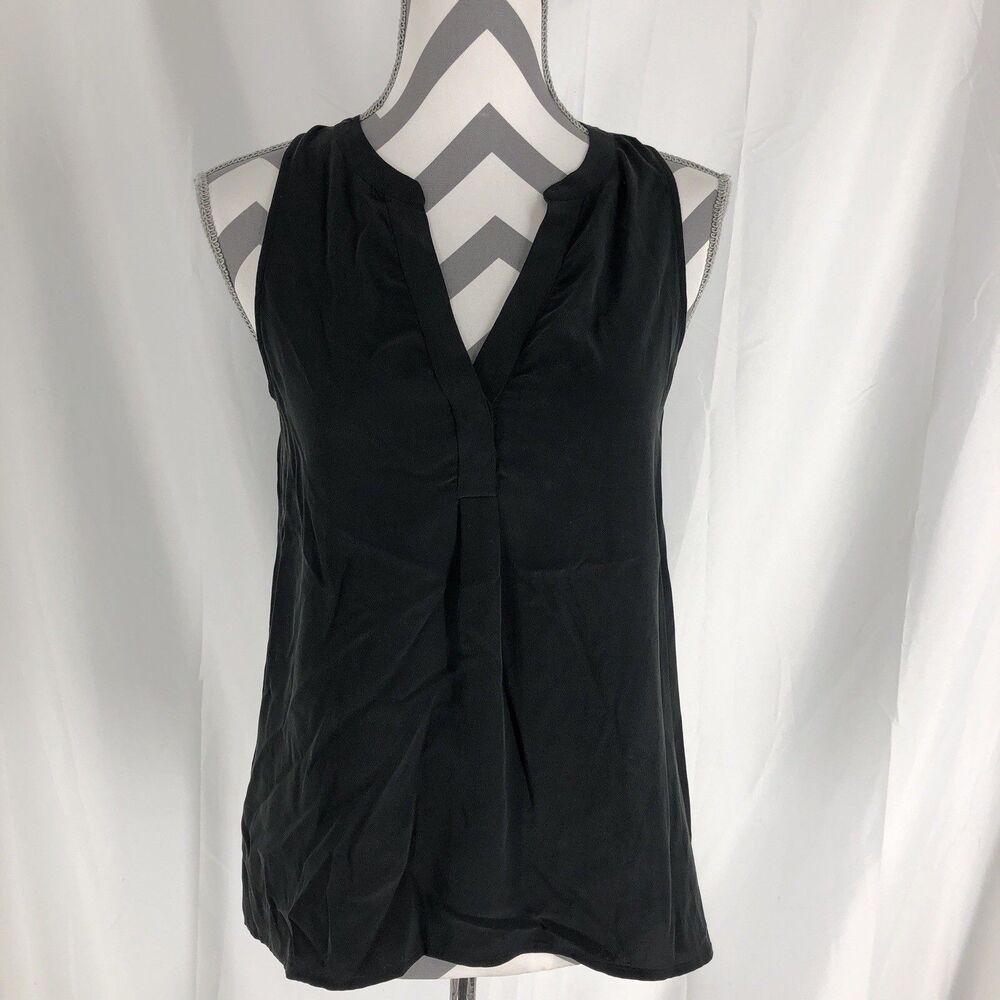 Joie Women Sleeveless Basic V Neck Blouse Black Size XXS